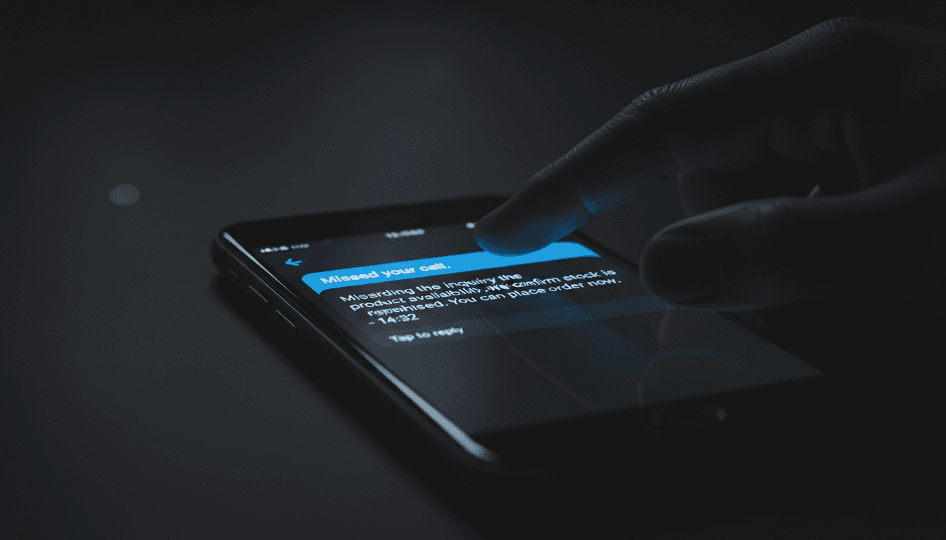 Missed call text-back system capturing customer leads